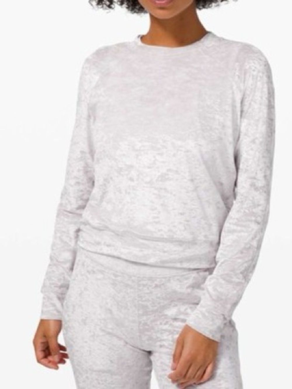 Lululemon Women’s Crushed Velvet Long-Sleeve Top - Light Gray